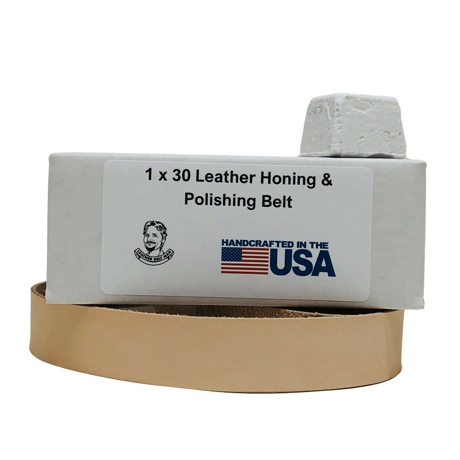 1" X 30" Leather Honing & Polishing Belt With Buffing Compound
