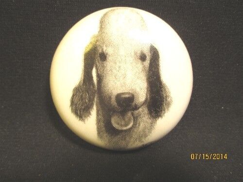 Porcelain Bedlington Terrier Head Study Paperweight